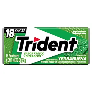 CHICLE YERBABUENA TRIDENT*18U