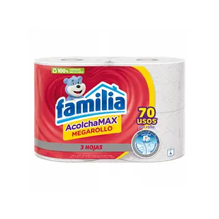 PAPEL HIGIENICO MEGAROLLO FAMILIAR* 4U