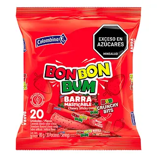 CARAMELO BARRA BOBONBUM ROJO FRESA*20UND