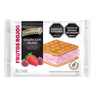 HELADO GALLETA FRUTOS ROJOS COLOMBINA*65G
