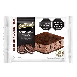 HELADO GALLETA COOKIES&CREAM COLOMBINA*65G