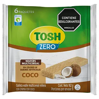 GALLETA COCO WAFER TOSH*6U