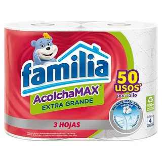 PAPEL HIGIENICO EXTRA GRANDE FAMILIA*4U
