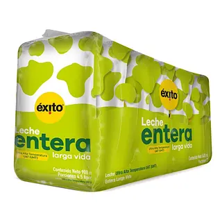 Leche Liquida Entera Exito*900ml*6u