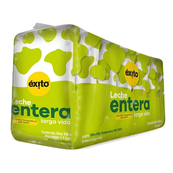 Leche Liquida Entera Exito*900ml*6u