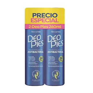 DESODORANTE PIES ANTIBACTERIAL DEOPIES*260M*2U