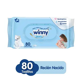 TOALLITAS HUMEDAS SENSITTIVE WINNY *80UN