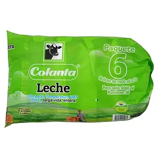 LECHE LIQUIDA ENTERA COLANTA*1L*6U