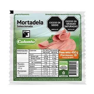 MORTADELA SELECCIONADA COLANTA *450 GR