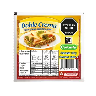 QUESO DOBLE CREMA COLANTA*125GR