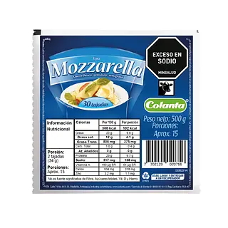 QUESO MOZZARELLA COLANTA*500GR