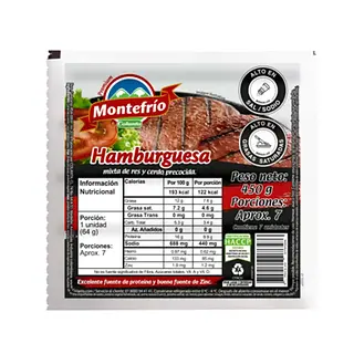 CARNE HAMBURGUESA MONTEFRIO*450G