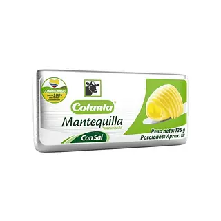MANTEQUILLA BARRA SAL COLANTA*125GR
