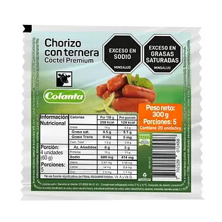 CHORIZO TERNERA COCTEL COLANTA*300GR