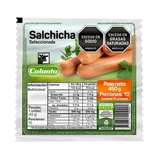 SALCHICHA SELECCIONADA COLANTA *450 GR