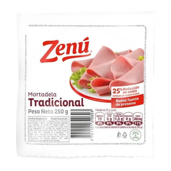 MORTADELA TRADICIONAL ZENU *250GR