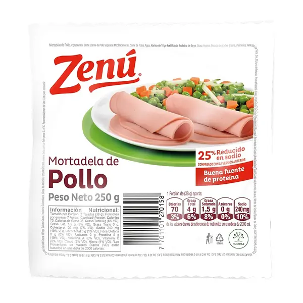MORTADELA POLLO ZENU *250GR