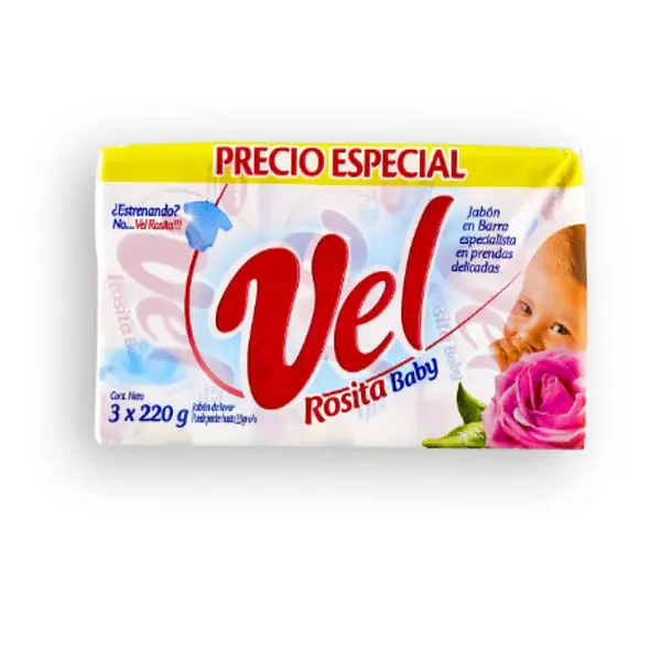 JABON BARRA VEL ROSITA BABY *3 UND