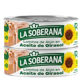 ATUN LOMITO GIRASOL LA SOBERANA*140G*2U