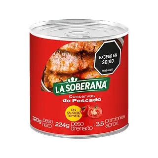 SARDINA TOMATE LA SOBERANA*320G