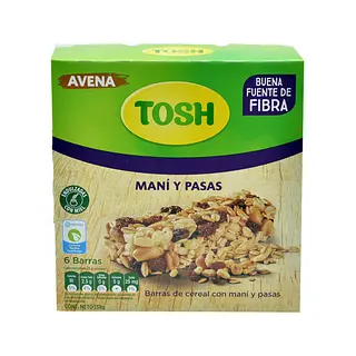 CEREAL BARRA PASAS TOSH*138G*6U