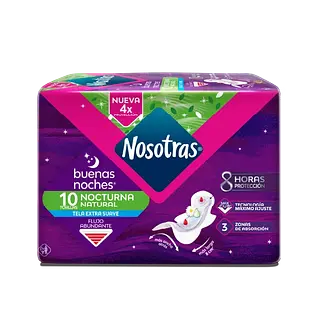 TOALLA HIGIENICA BUENA NOCHE NOSOTRAS*10
