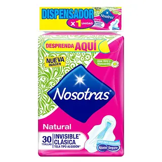 TOALLA HIGIENICA ALGODÓN NOSOTRAS*30U