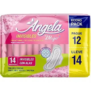 TOALLA HIGIENICA INVISIBLE ANGELA*14U